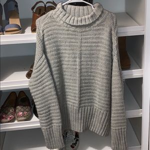 Urban Outfitters Oversized Ribbed Grey Turtleneck